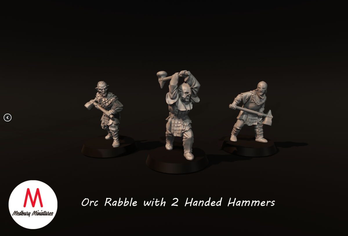 Orc Rabble with 2 handed Hammers