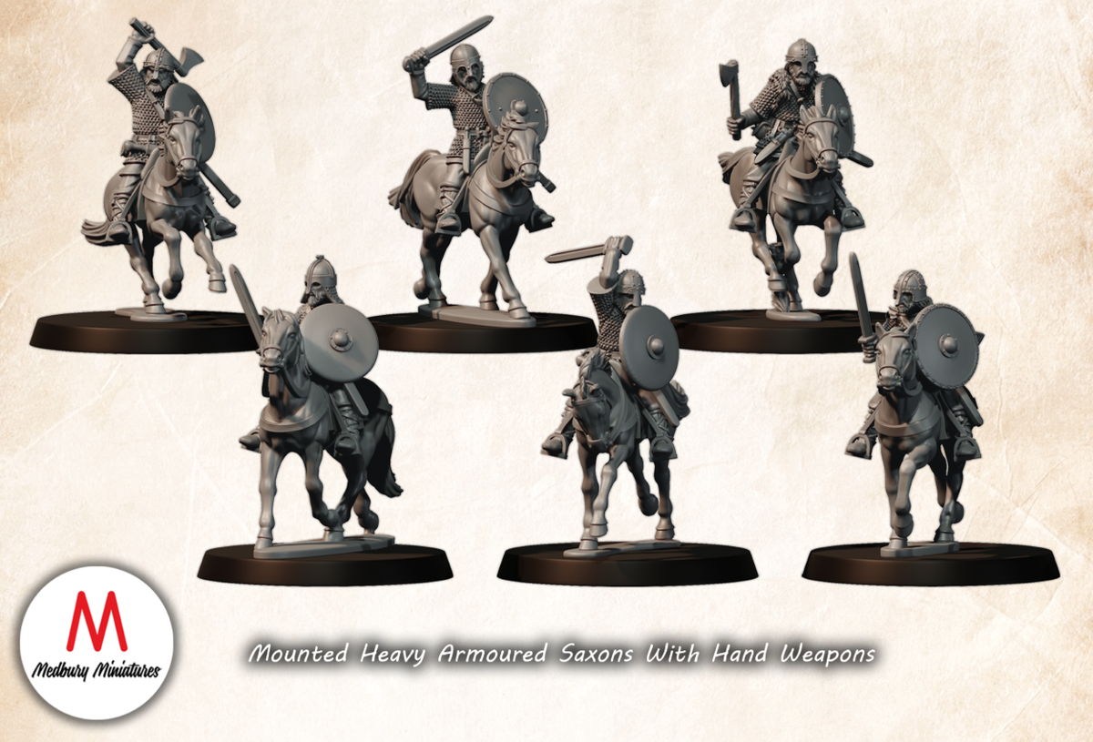 Mounted Heavy Armoured Saxons With Hand Weapons