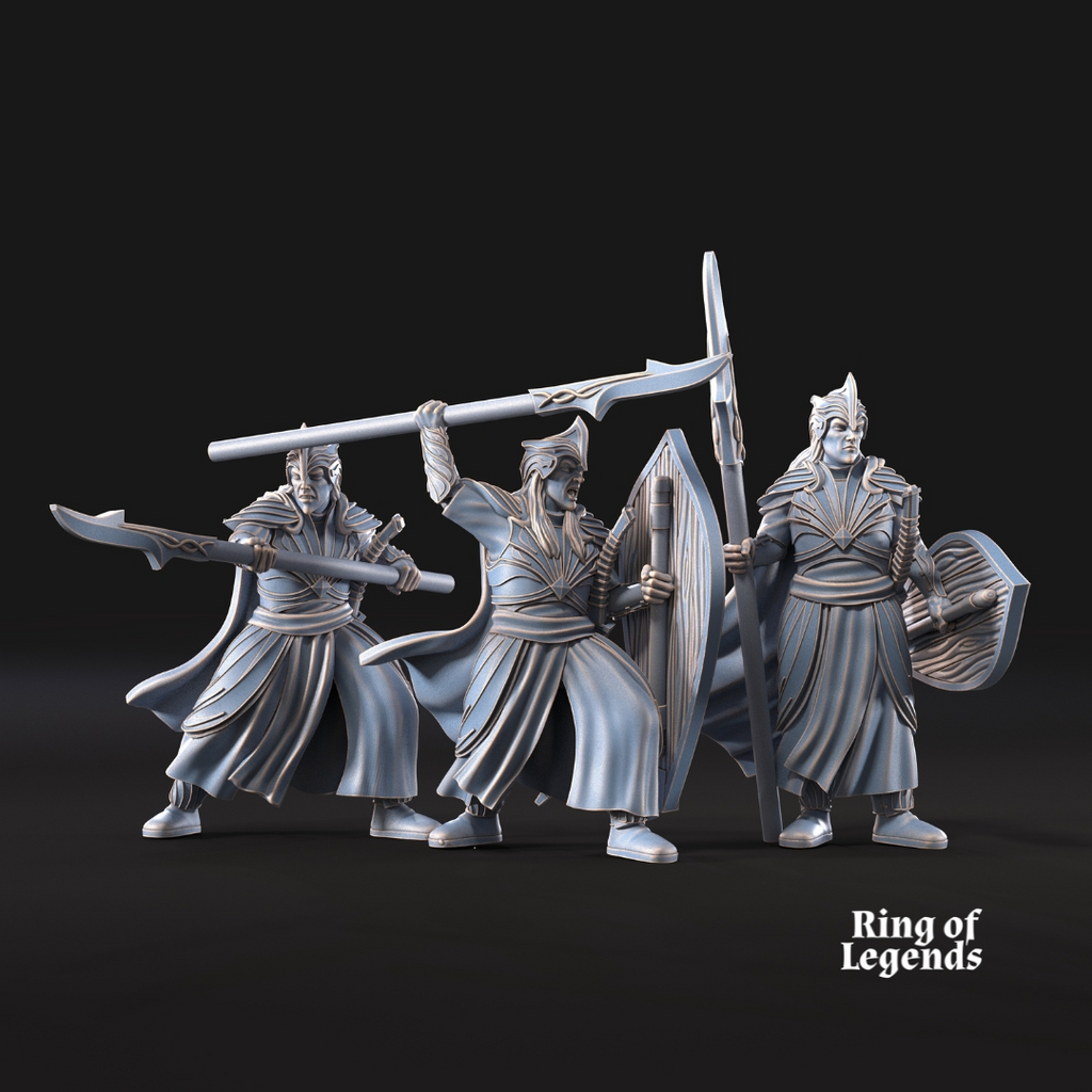 6 lanceros con escudo opcional - Elfos de Galanthir