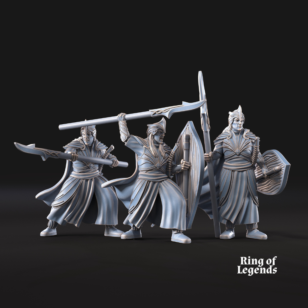 6 lanceros con escudo opcional - Elfos de Galanthir