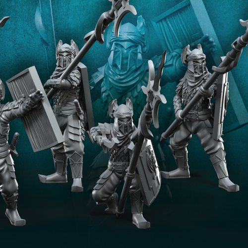 6 guerreros con lanza larga de los Dragon Army