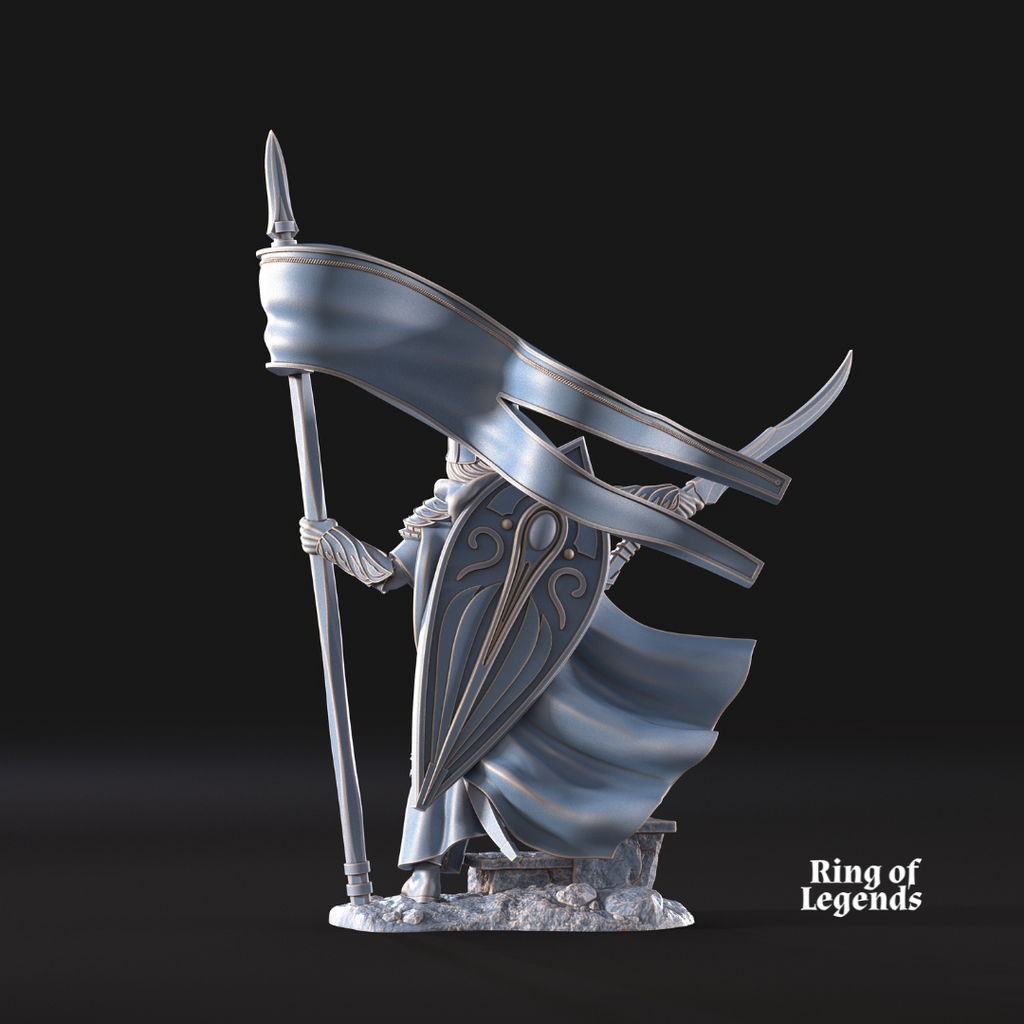 Estandarte de Galanthir a pie - Elfos de Galanthir