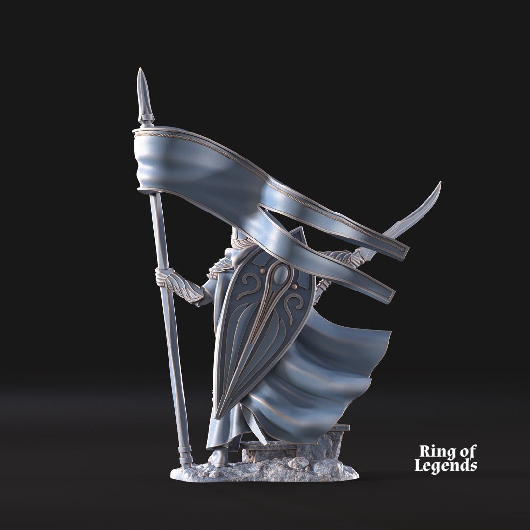 Estandarte de Galanthir a pie - Elfos de Galanthir