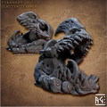 Frostheart Lizardmen - Tyrannax Skull Scatter Terrain (2 Pieces)