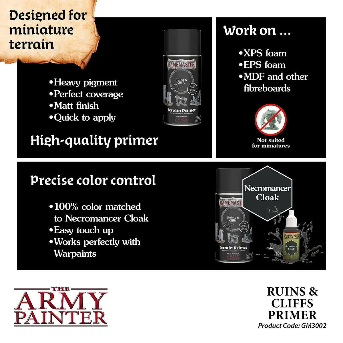 Gamemaster: Ruins & Cliffs Terrain Primer-The Army Painter-Radaddel