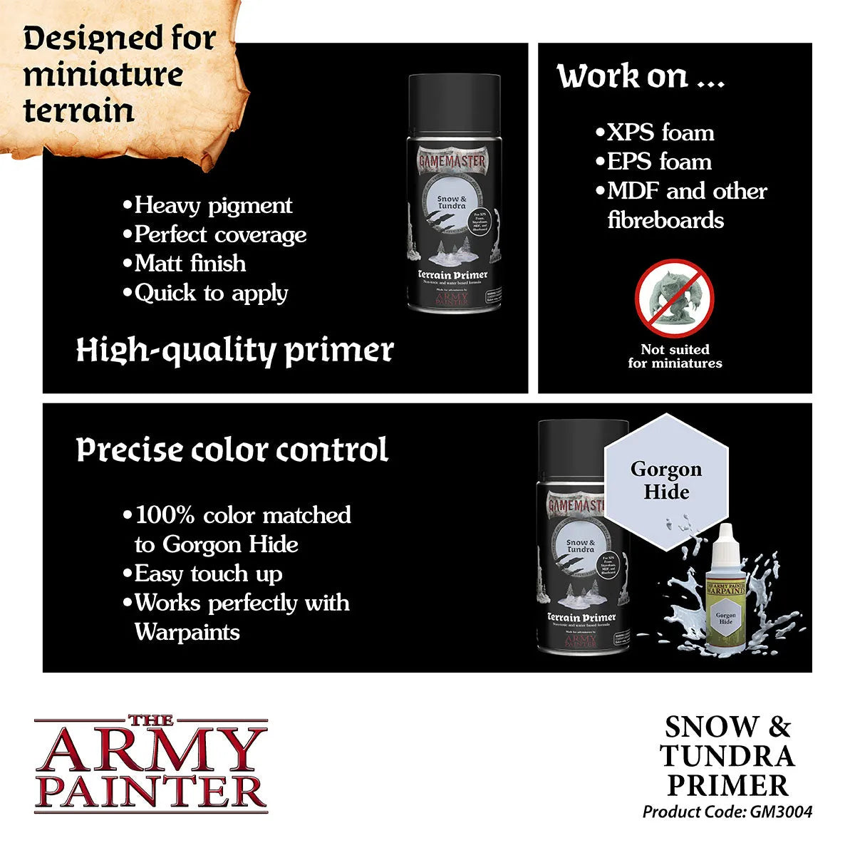 Gamemaster: Snow & Tundra Terrain Primer-The Army Painter-Radaddel