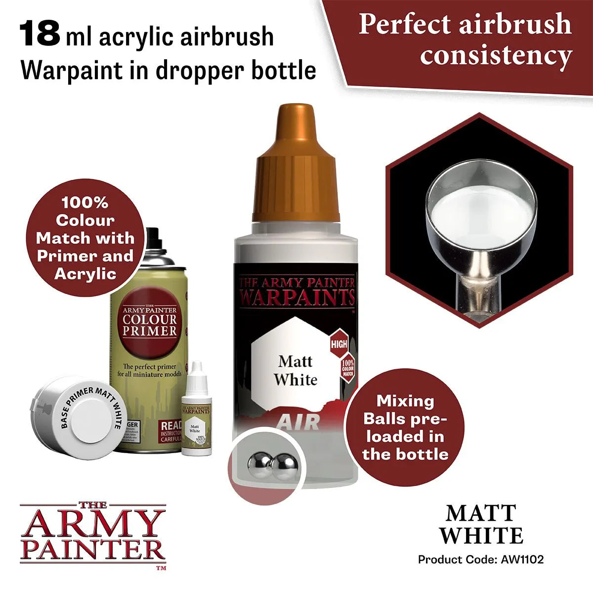 Air Warpaint Matt White (09)-The Army Painter-Radaddel