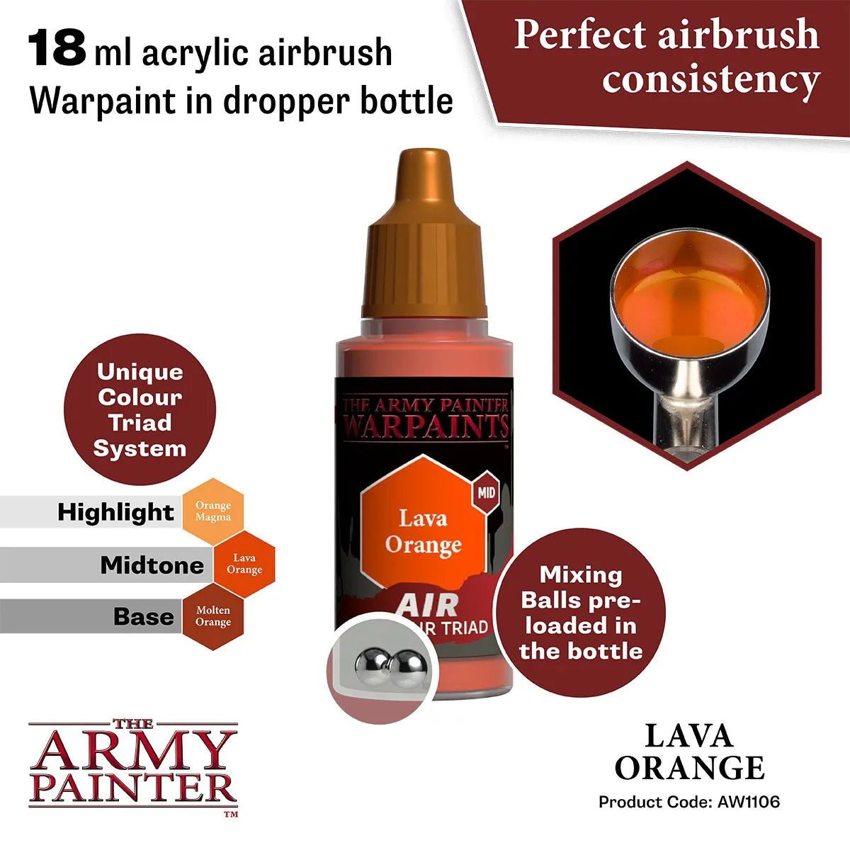 Air Warpaint Lava Orange (65)-The Army Painter-Radaddel
