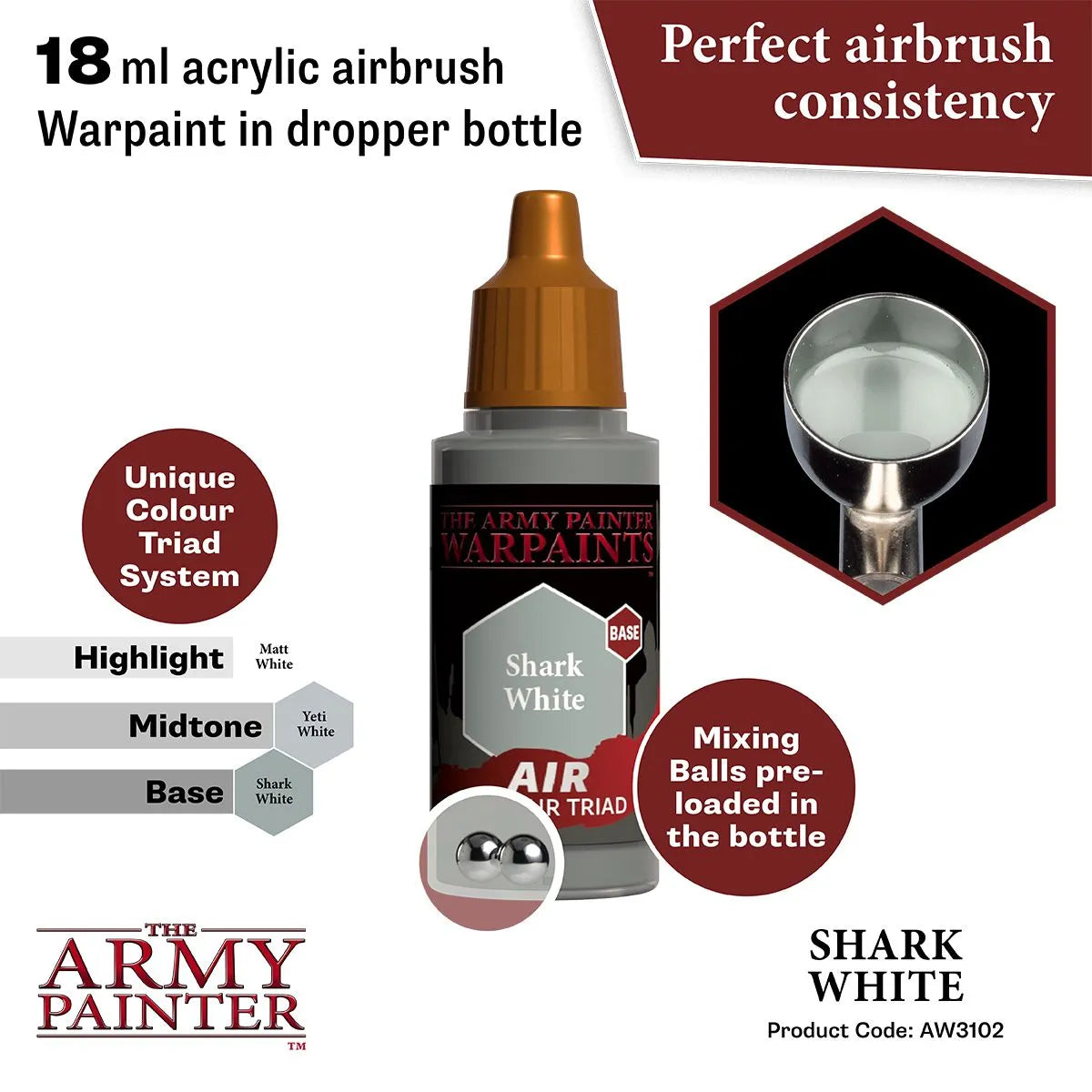 Air Warpaint Shark White (07)-The Army Painter-Radaddel