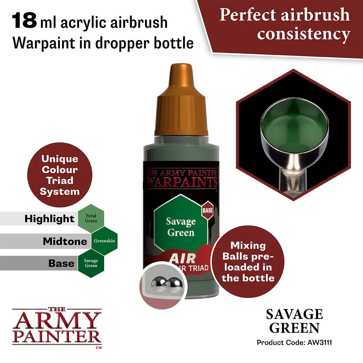 Air Warpaint Savage Green (40)-The Army Painter-Radaddel