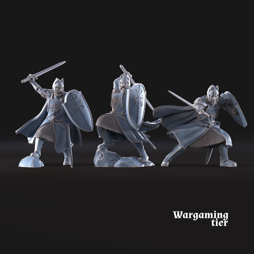 6x High Humans with shield & sword