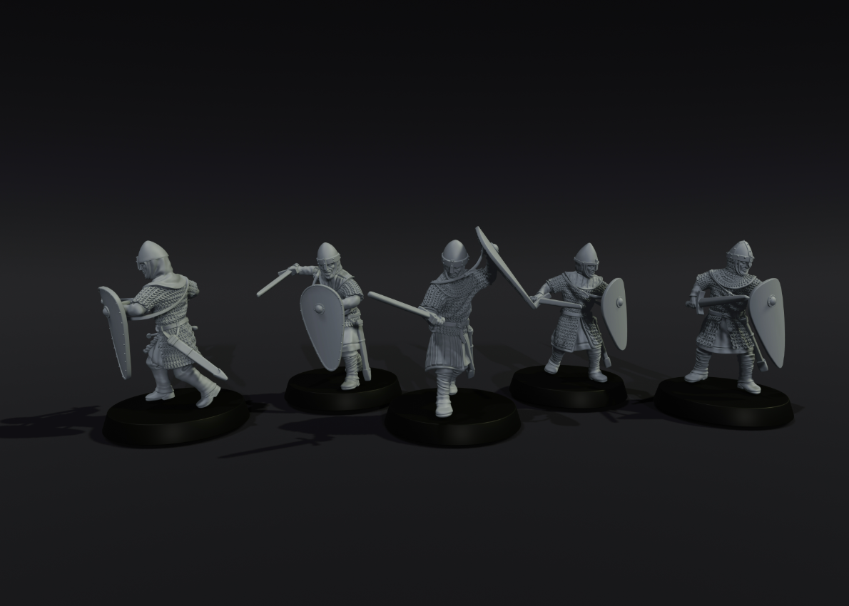 Norman armoured warriors with Swords 1 (presupported)
