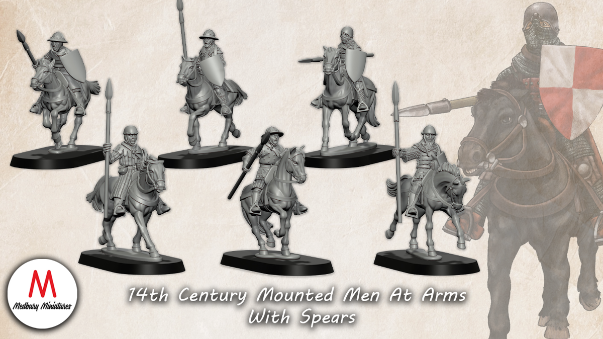14th Century Mounted Men At Arms With Spears
