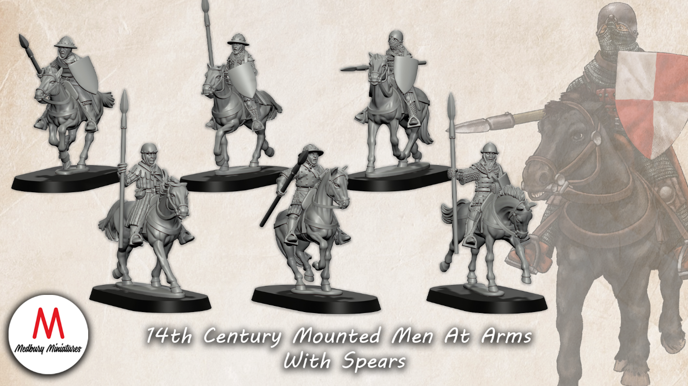 14th Century Mounted Men At Arms With Spears