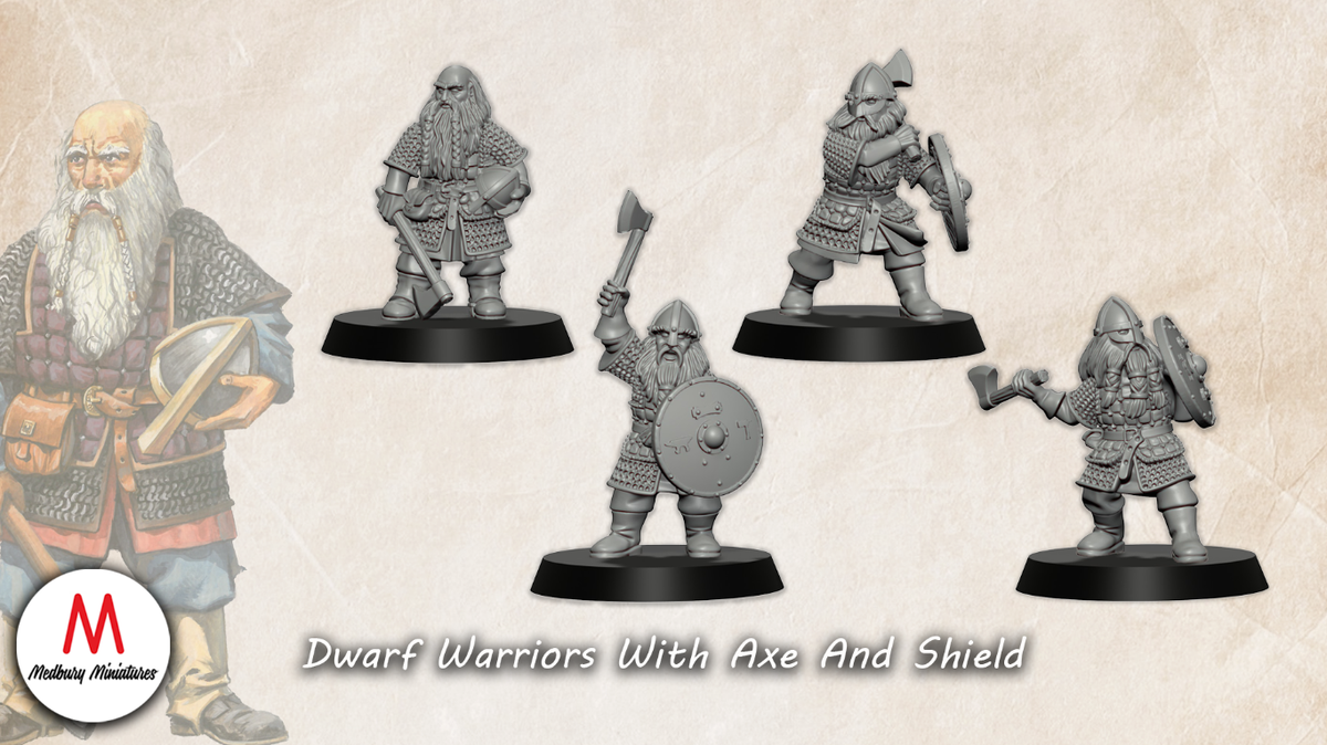 Dwarf Warriors With Axe And Shield