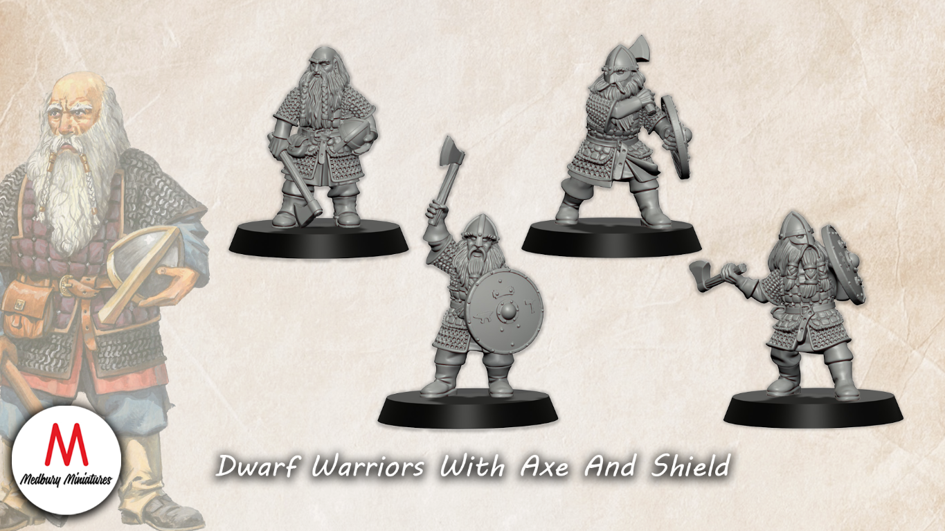Dwarf Warriors With Axe And Shield