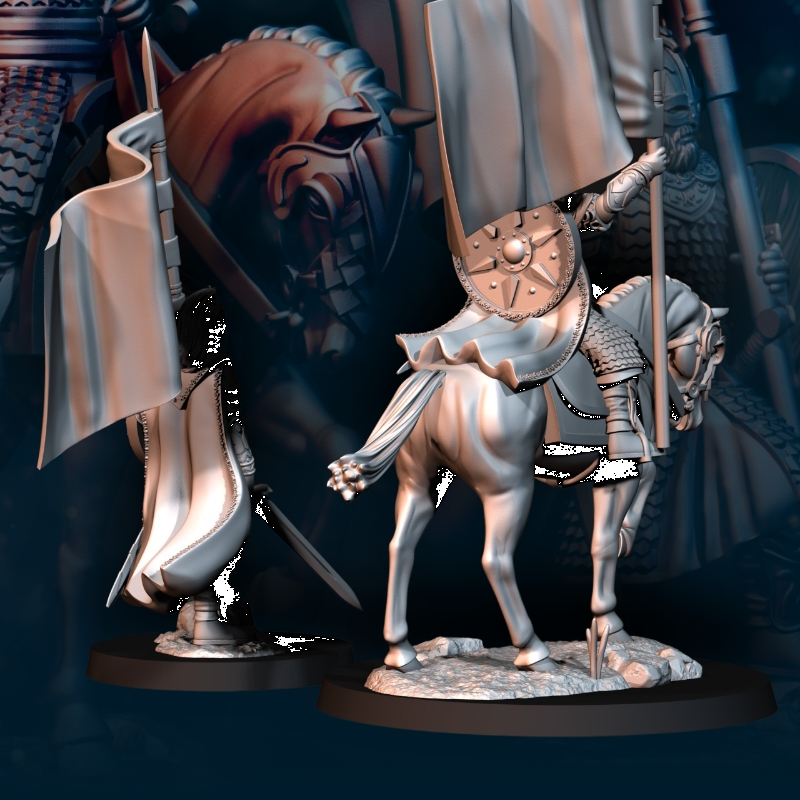 West Human Royal Guard with banner mounted and foot