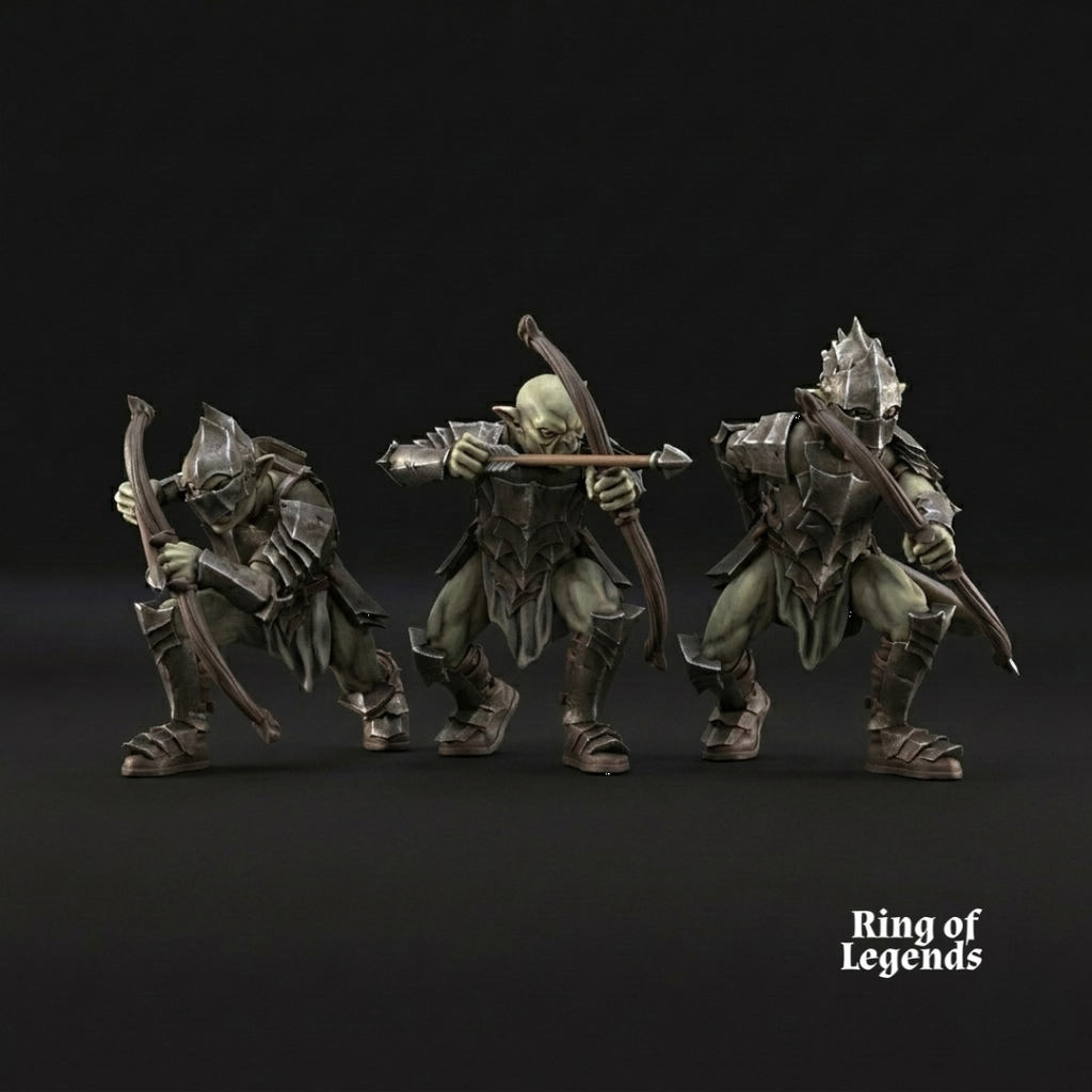 3x Goblins con arcos - Peana no escenificada