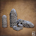Goldvein - Dwarven Stone Idols (4 Pieces)