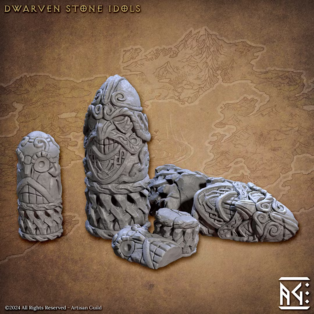 Goldvein - Dwarven Stone Idols (4 Pieces)