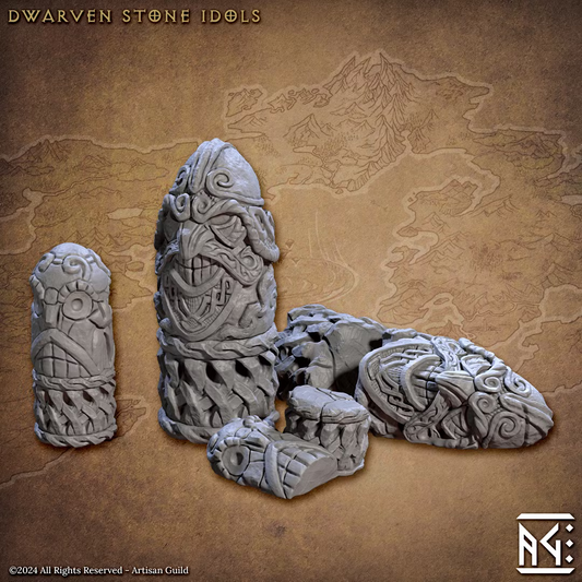 Goldvein - Dwarven Stone Idols (4 Pieces)