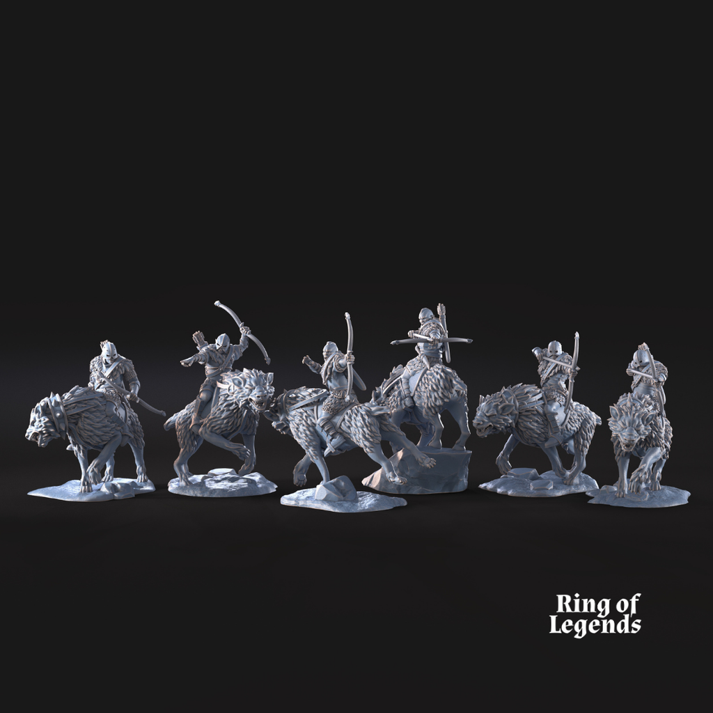 6x Jinetes Morlok Warg (Arco) - Ciudad Oscura de Morlok