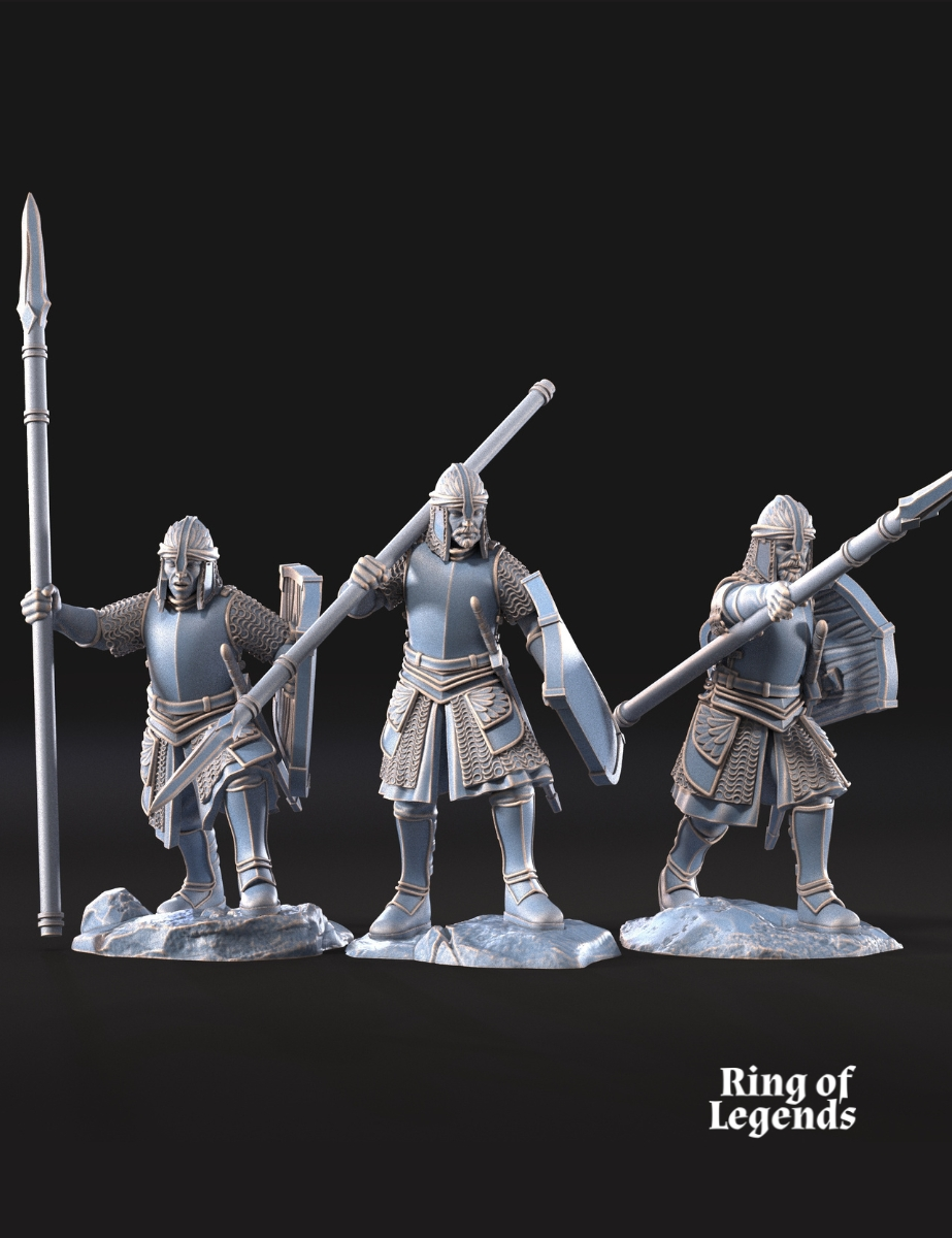 6x North Warriors con escudo y lanza