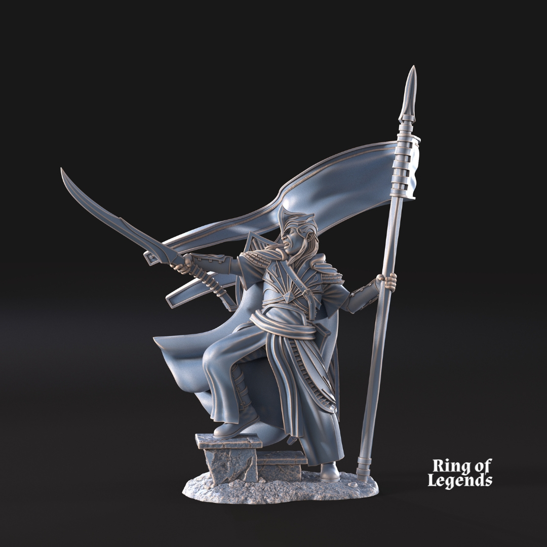 Estandarte de Galanthir a pie - Elfos de Galanthir