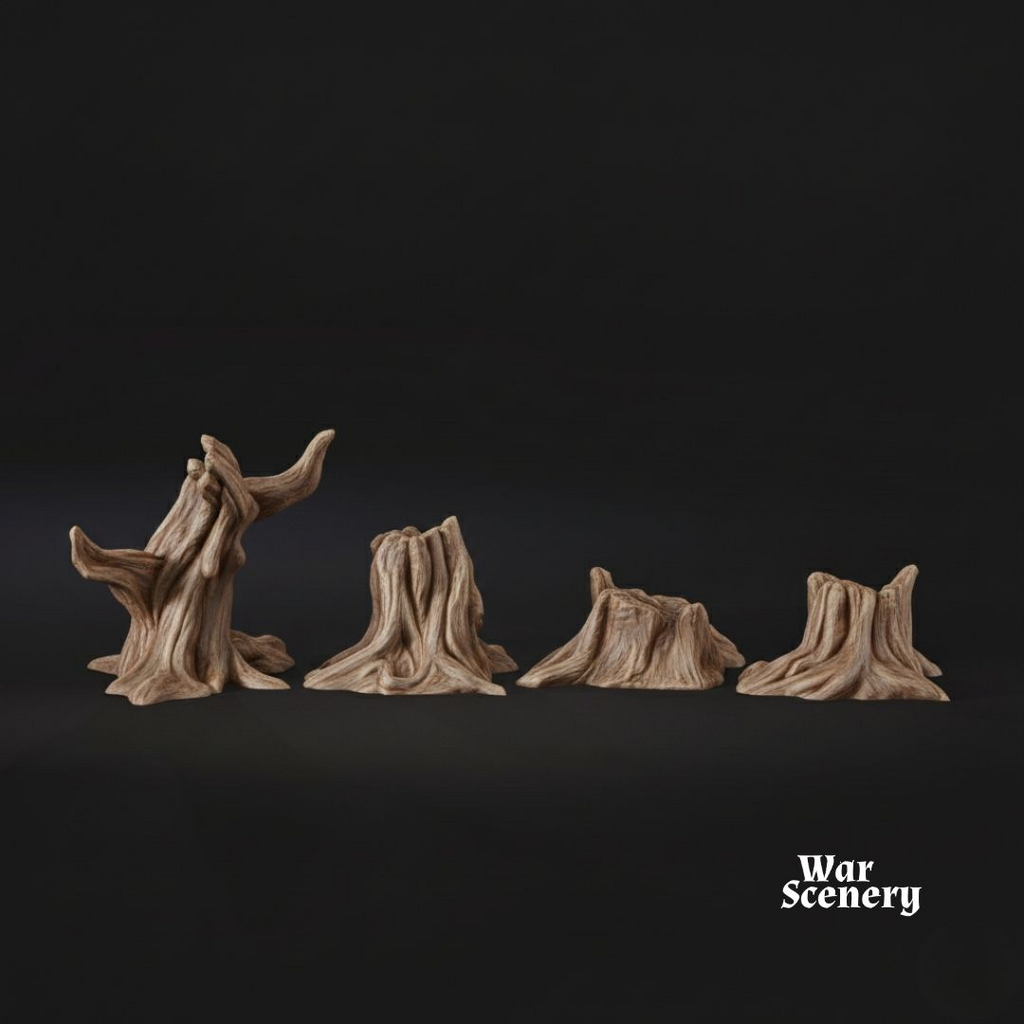 4x Tocón de árbol quemado | Escenario