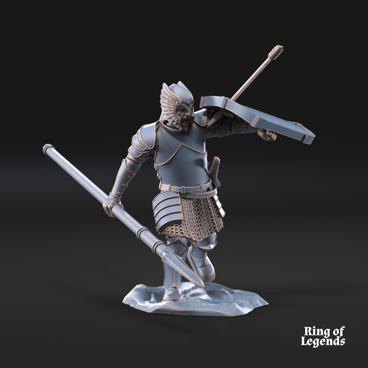 6x Grey Castle warriors with spears