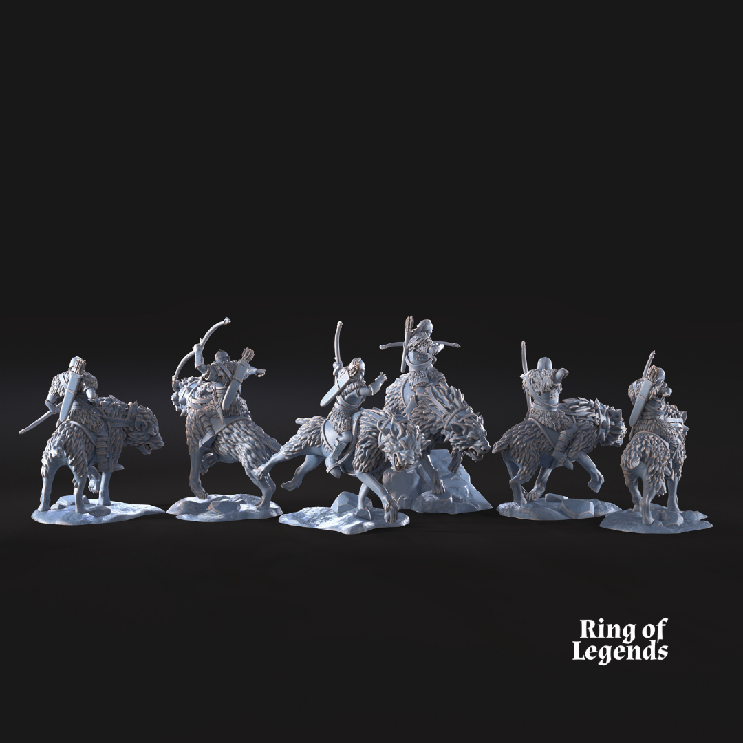 6x Jinetes Morlok Warg (Arco) - Ciudad Oscura de Morlok
