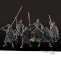 6x Humanos Mayores Escudo y Lanza