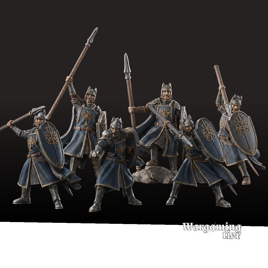 6x Humanos Mayores Escudo y Lanza