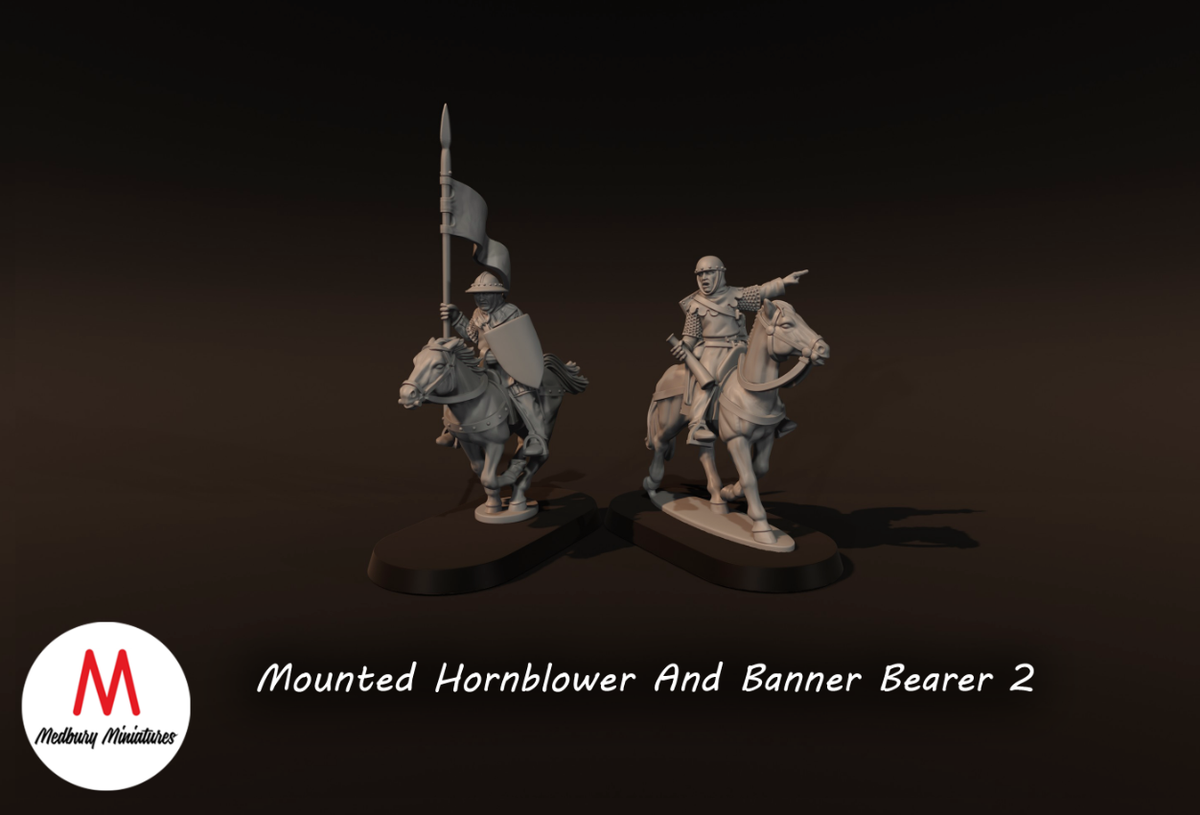 Mounted Hornblower And Banner Bearer 2