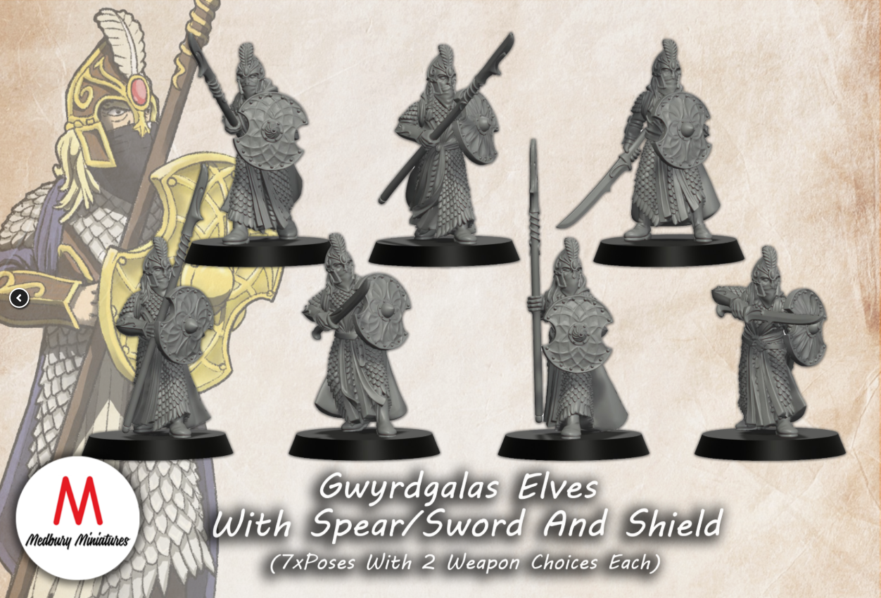 Gwyrdgalas Elves With Spears/Swords And Shields