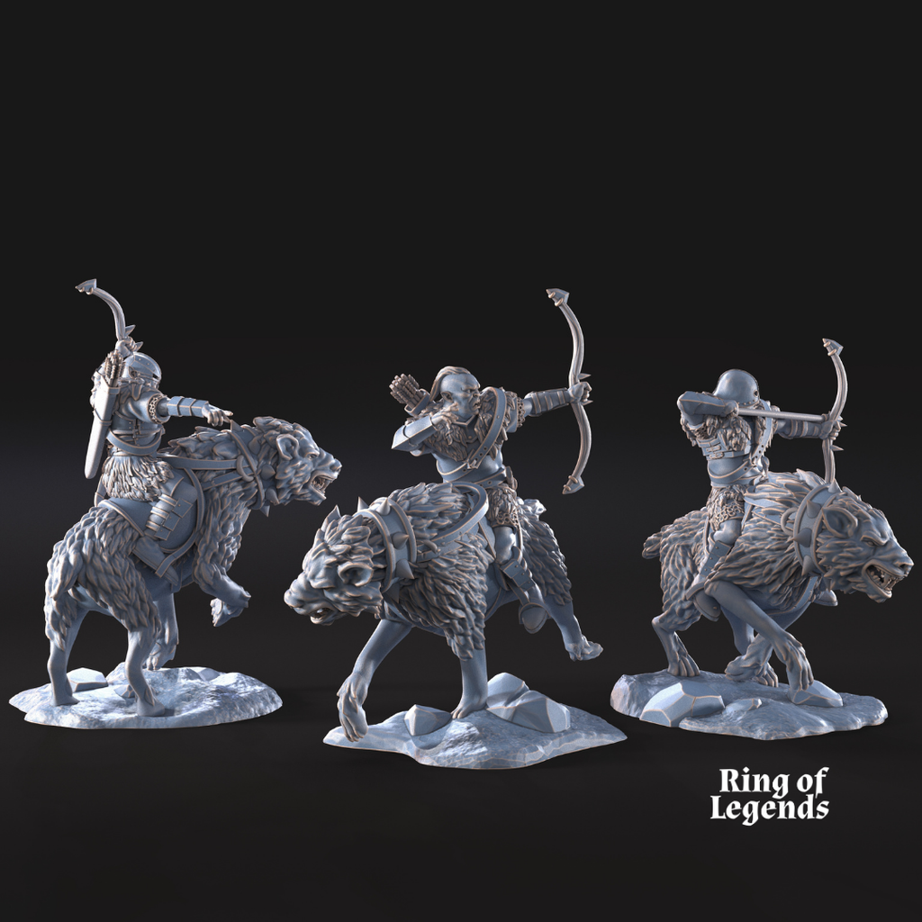 6x Jinetes Morlok Warg (Arco) - Ciudad Oscura de Morlok