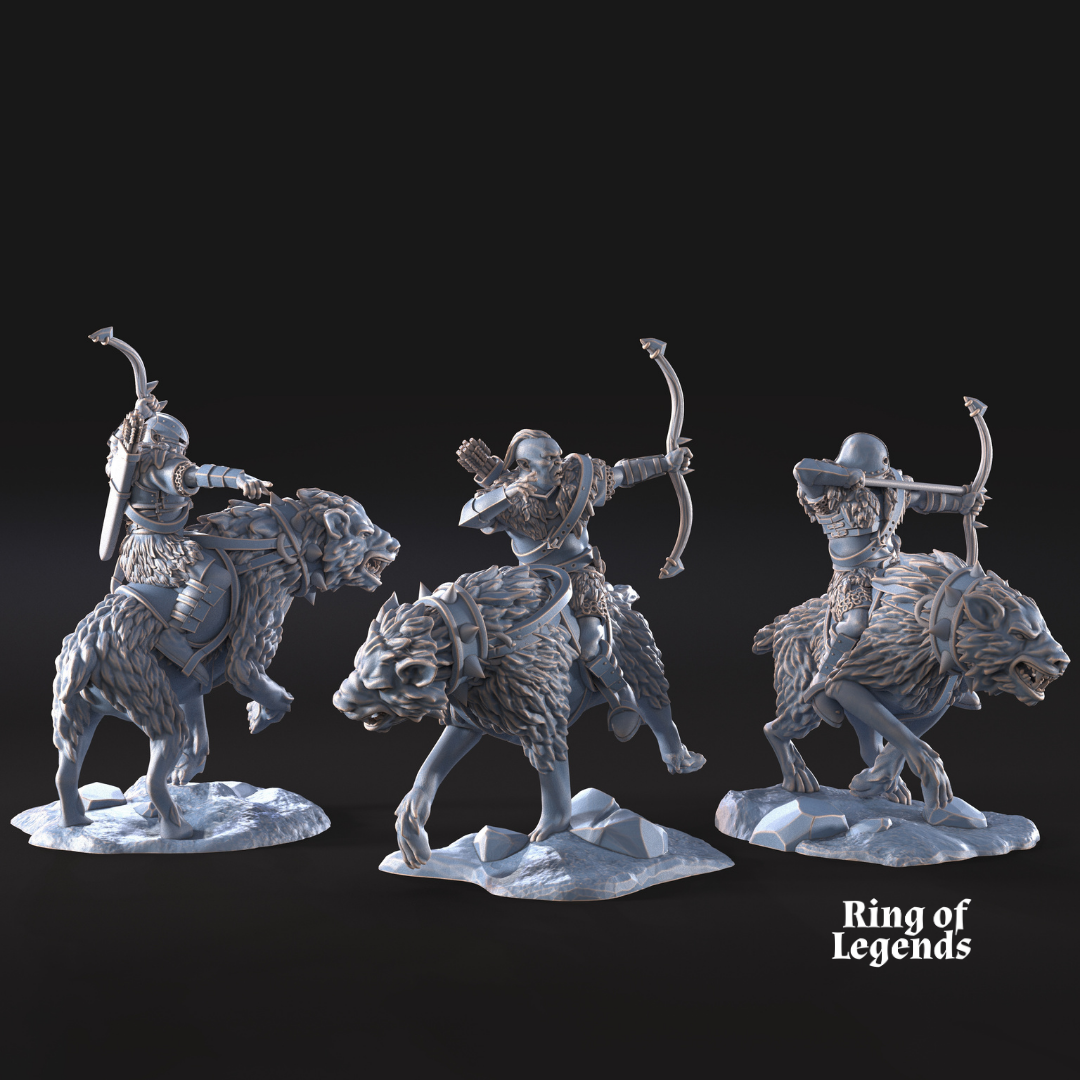 6x Jinetes Morlok Warg (Arco) - Ciudad Oscura de Morlok