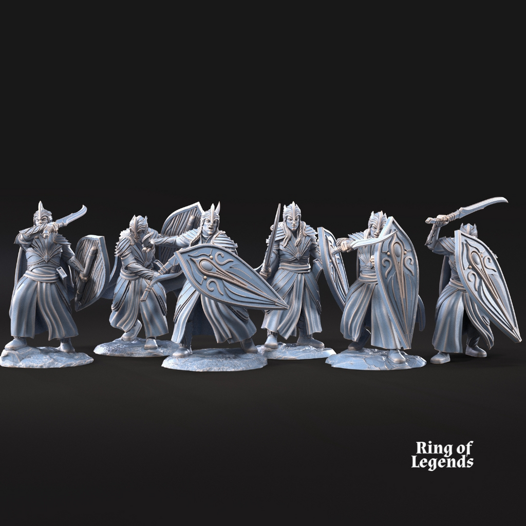 6x Galanthir Elves Sword and Shield - Galanthir Elves