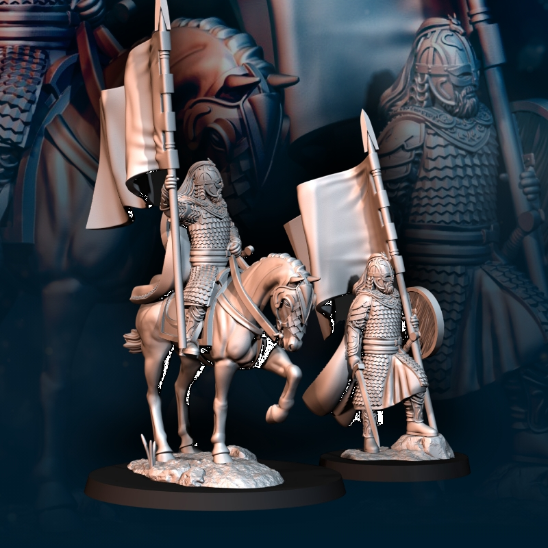 West Human Royal Guard with banner mounted and foot