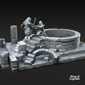 2x Escenario de castillo gris con bajas