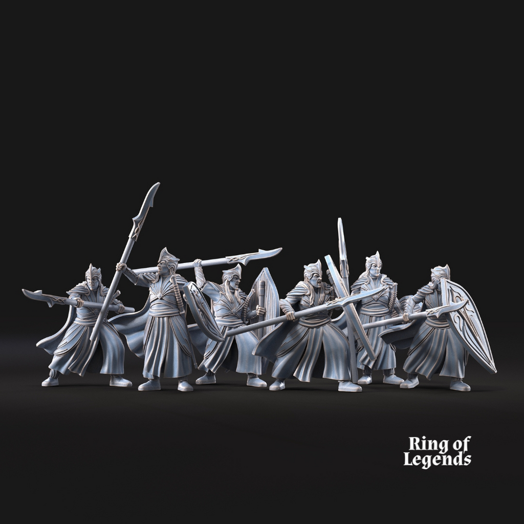 6 lanceros con escudo opcional - Elfos de Galanthir