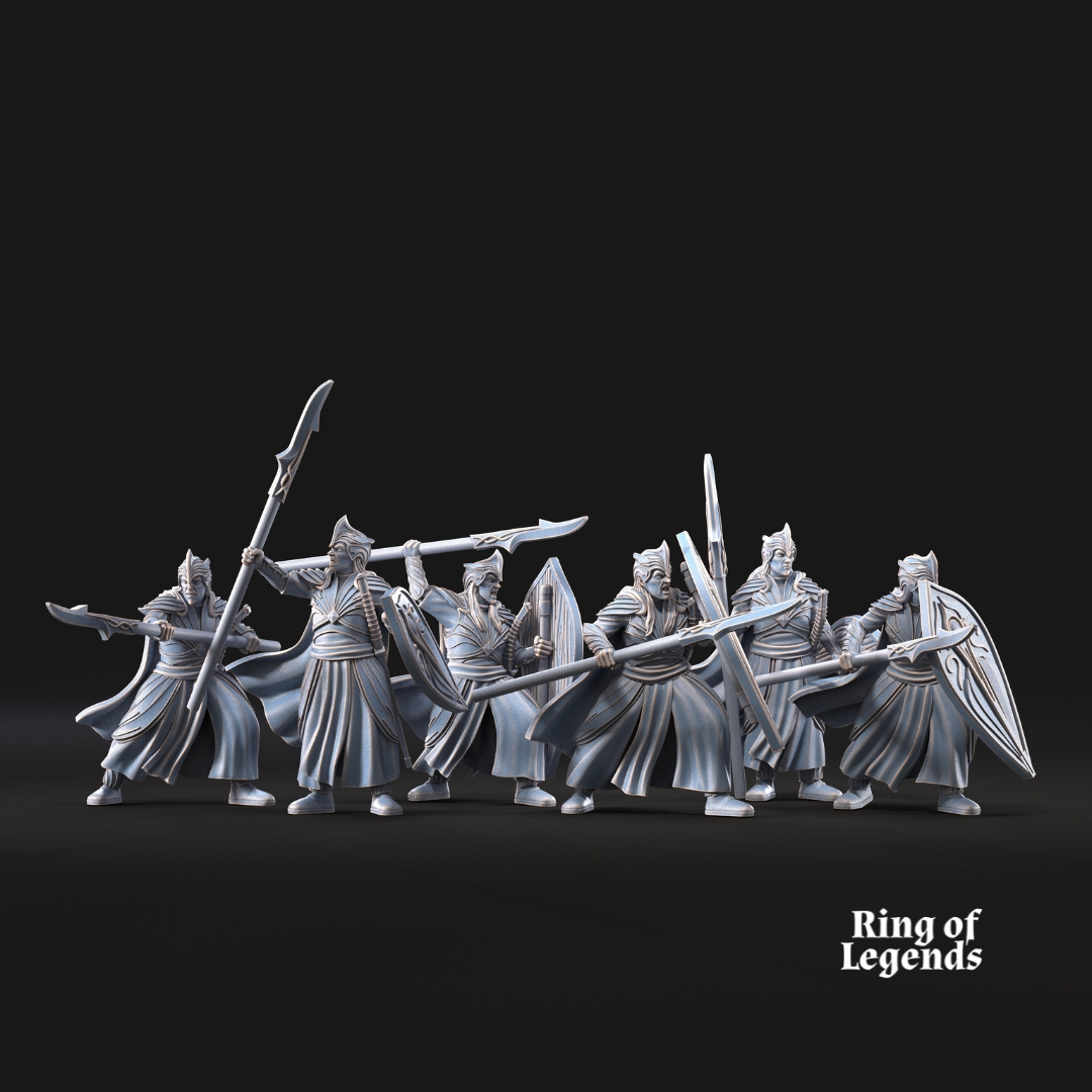 6 lanceros con escudo opcional - Elfos de Galanthir