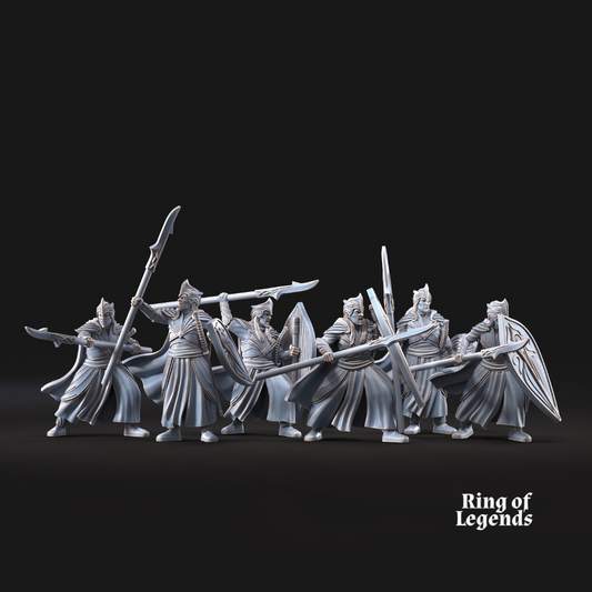 6x Spearmen with optional shield - Galanthir Elves