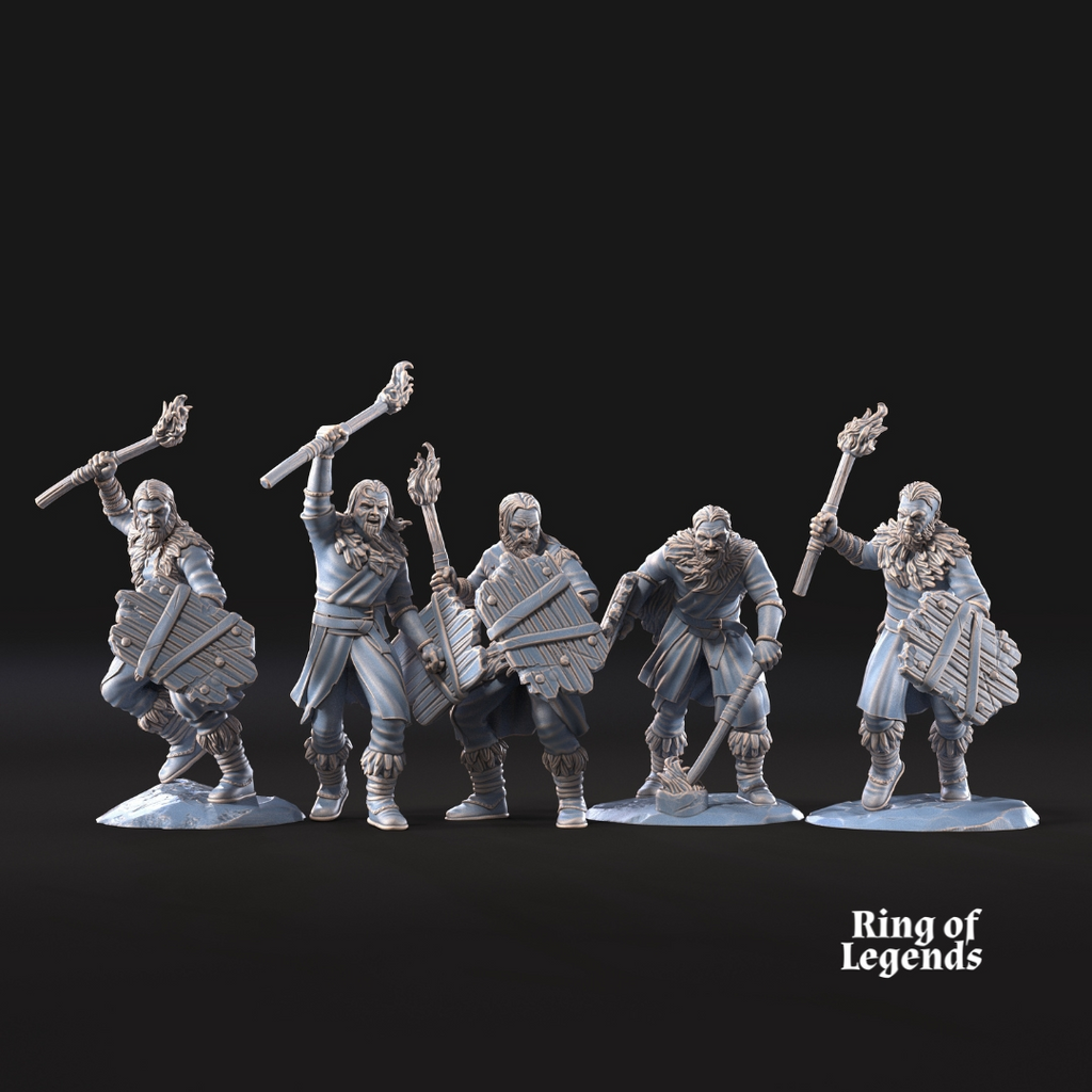 5x Antorcha y escudo opcional - Saqueadores de Fellmount