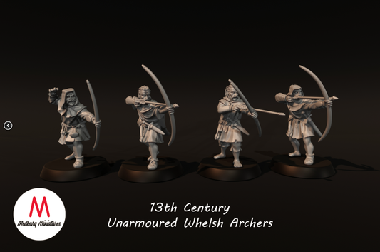 13th Century Unarmoured Whelsh Archers