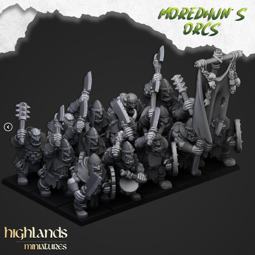 Orc Warriors with Hand Weapons and Spears