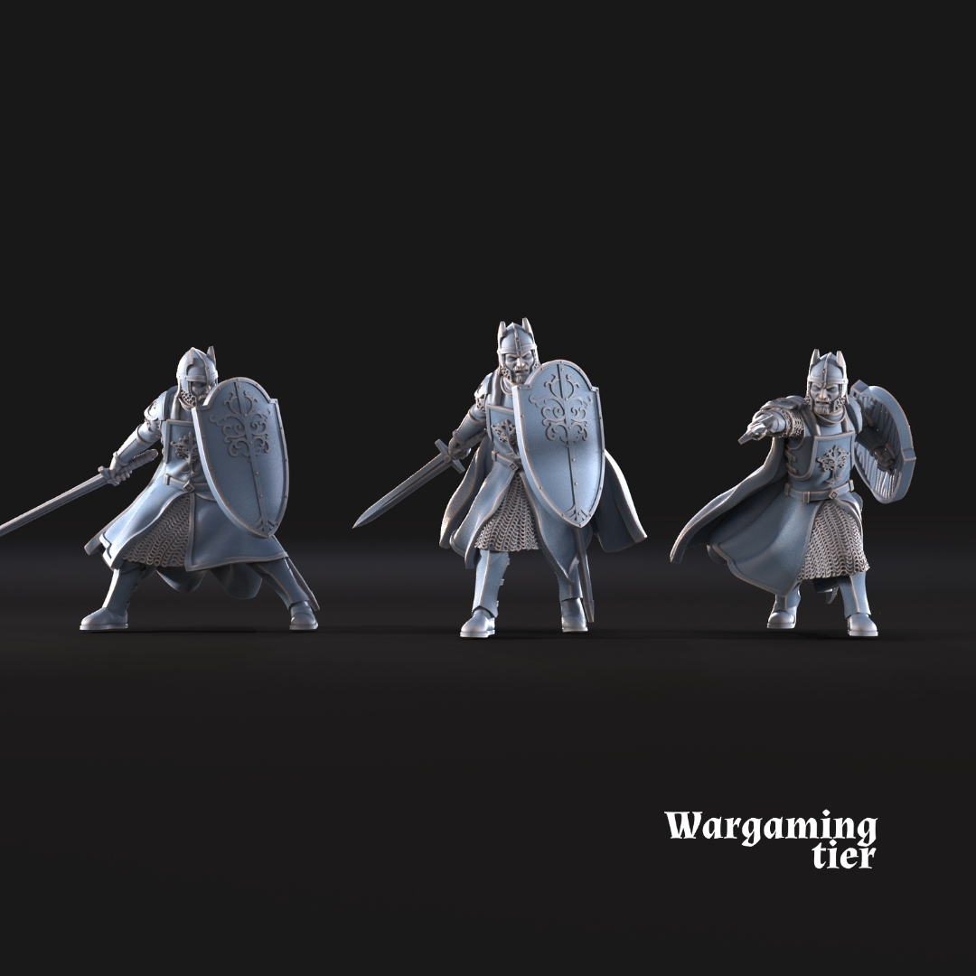 6x High Humans with shield & sword