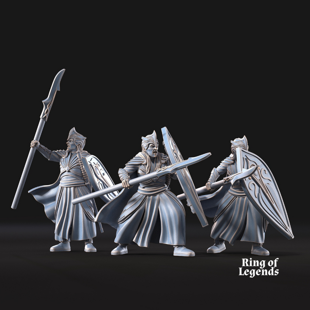 6 lanceros con escudo opcional - Elfos de Galanthir