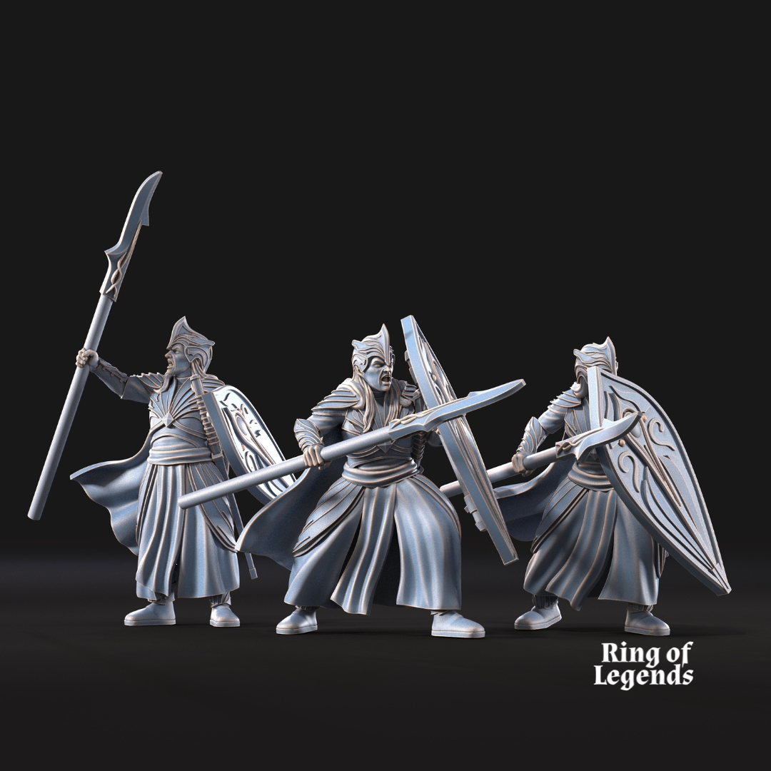 6 lanceros con escudo opcional - Elfos de Galanthir
