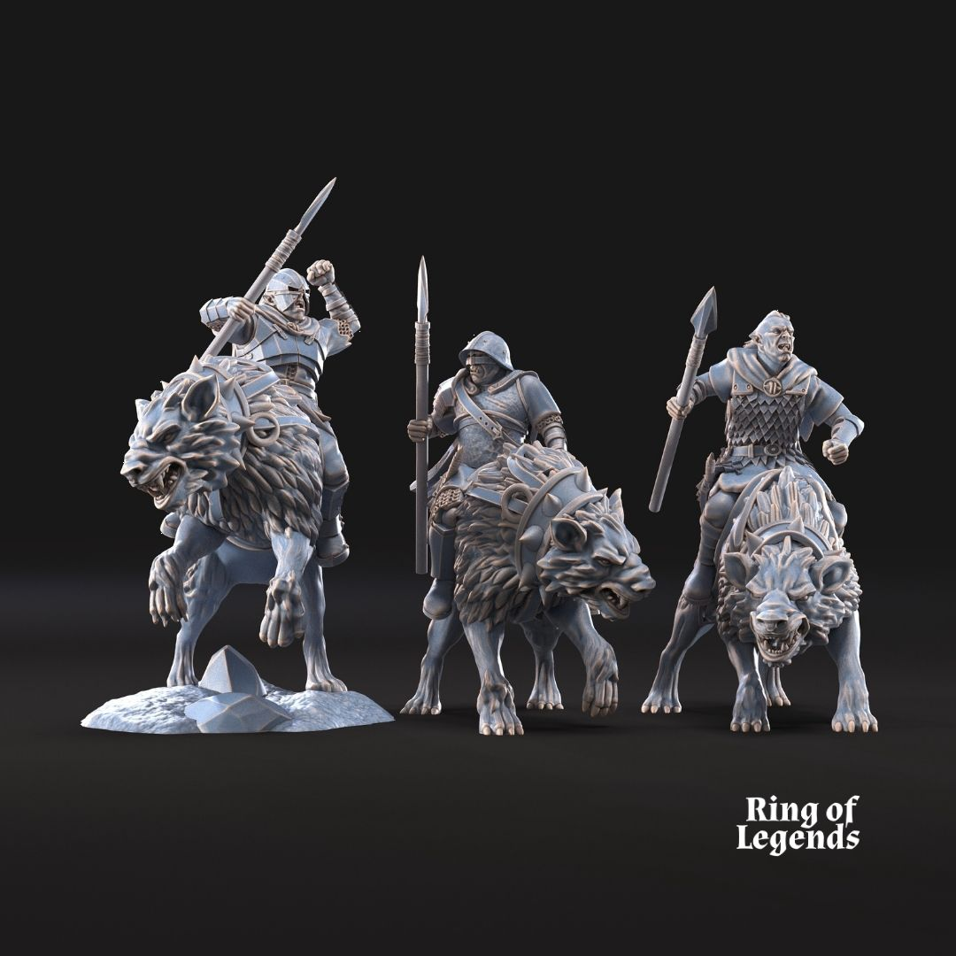 6x jinetes warg solo con jabalina - Ciudad Oscura de Morlok
